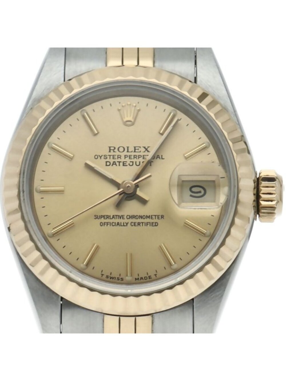 Rolex Datejust Watch 18k Yellow Gold SS Chien Color Polished 19